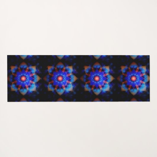 Blauwe kosmische lotus yogamat (Achterkant (horizontaal))