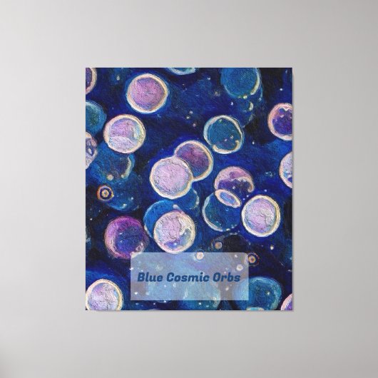 Blauwe kosmische Orbs Canvas Afdruk (Voorkant)