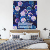 Blauwe kosmische Orbs Canvas Afdruk (Insitu (Slaapkamer))