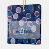 Blauwe kosmische Orbs Keramisch Ornament (Links)