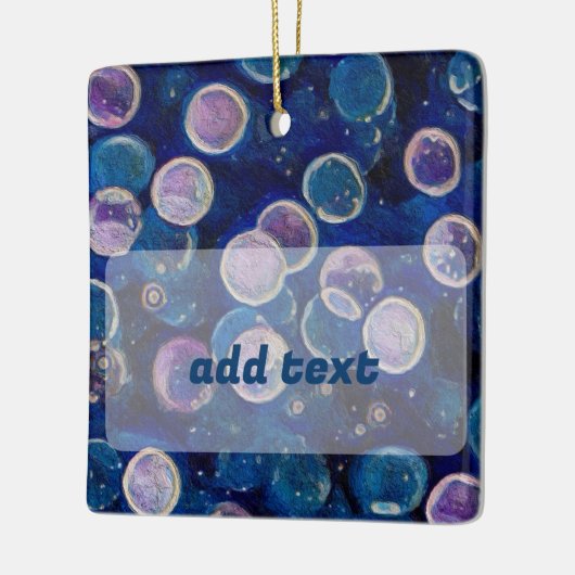 Blauwe kosmische Orbs Keramisch Ornament (Links)