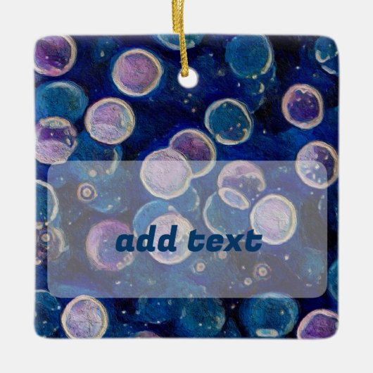 Blauwe kosmische Orbs Keramisch Ornament (Voorkant)