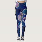 Blauwe kosmische Orbs Leggings (Voorkant)