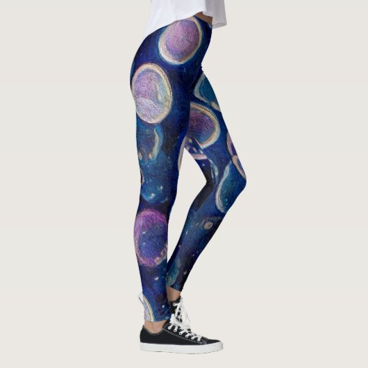 Blauwe kosmische Orbs Leggings (Rechts)