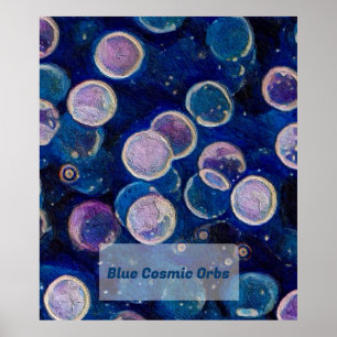 Blauwe kosmische Orbs Poster