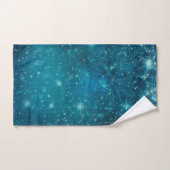 Blauwe kosmische ruimte sterhemel bad handdoek (Handdoek)