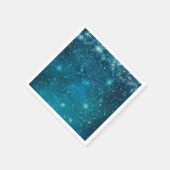 Blauwe kosmische ruimte sterhemel servet (Hoek)