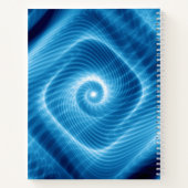 Blauwe kosmische spiraalnevel notitieboek (Achterkant)
