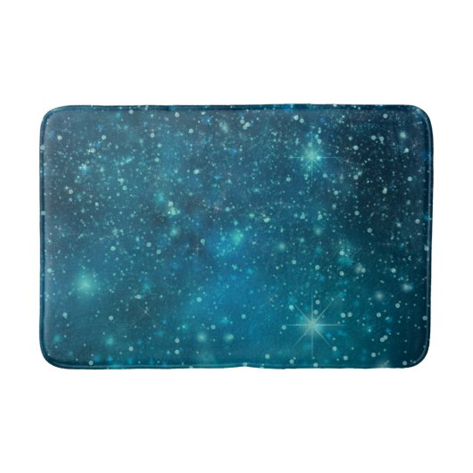 Blauwe Kosmische Sterrenhemel Badmat (Voorkant)