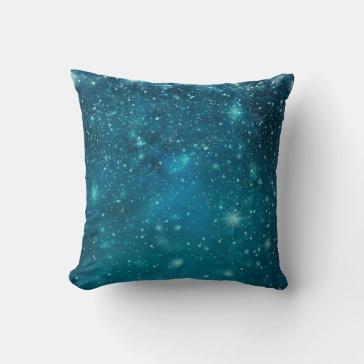 Blauwe Kosmische Sterrenhemel Kussen (Voorkant)