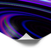 Blauwe kosmische stralen 5-draai perfecte Poster (Hoek)