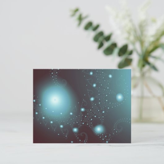 Blauwe kosmos briefkaart (Staand voorkant)