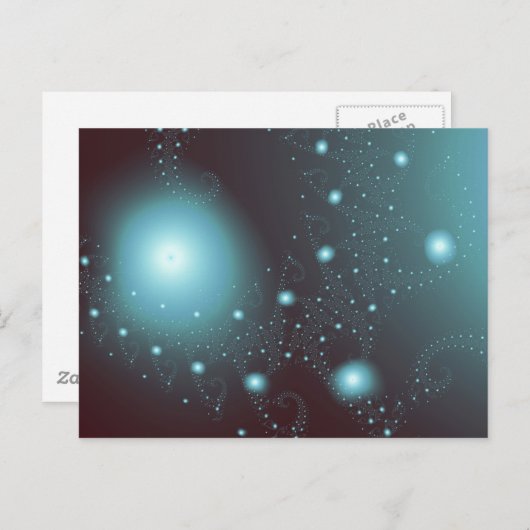 Blauwe kosmos briefkaart (Voorkant / Achterkant)