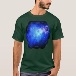 Blauwe Kosmos Ruimte Bloem van het Leven Mandala T-shirt