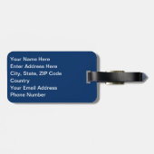 Blauwe kostuum bagagelabel (Achterkant horizontaal)