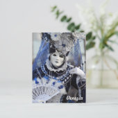 Blauwe kostuum briefkaart (Staand voorkant)