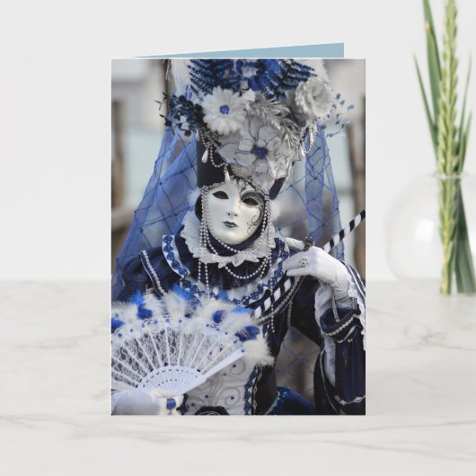 Blauwe kostuum kaart (Voorkant)