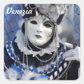 Blauwe kostuum vierkante sticker (Voorkant)