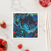 Blauwe koude kerstbos servet (Insitu)