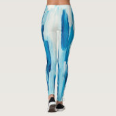 Blauwe koude penseellijnen. Zeekust van de najaar Leggings (Achterkant)