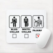 Blauwe kraag, witte kraag of pajama muismat (Met muis)