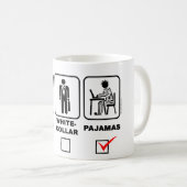 Blauwe kraag, witte kraag of pyjama koffiemok (Voorkant rechts)