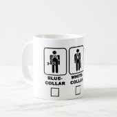 Blauwe kraag, witte kraag of pyjama koffiemok (Voorkant links)