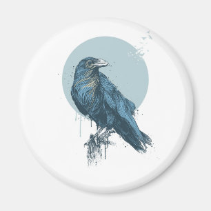 Blauwe kraaimagnet magneet
