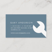 Blauwe kraan en buisleidingen visitekaartje (Achterkant)