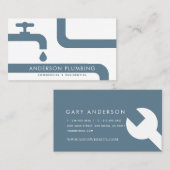 Blauwe kraan en buisleidingen visitekaartje (Voorkant / Achterkant)