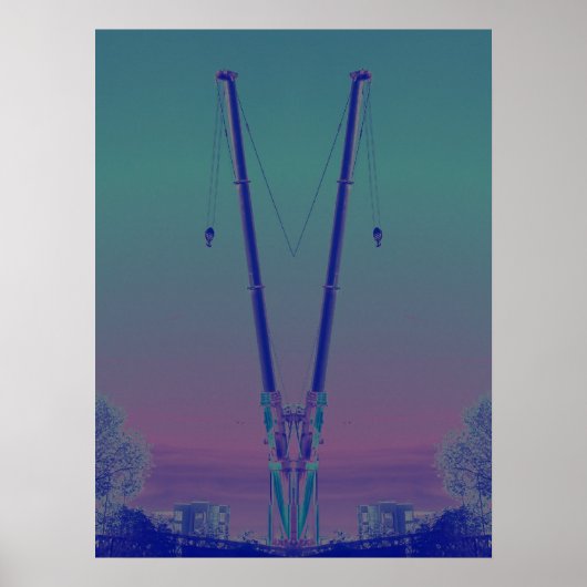 Blauwe kraan poster (Voorkant)