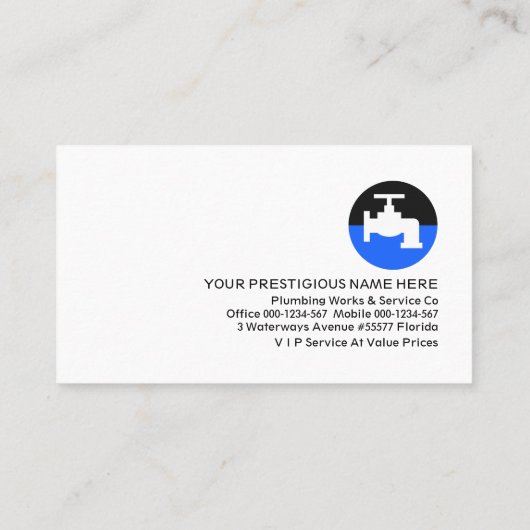 blauwe kraan visitekaartje (Achterkant)