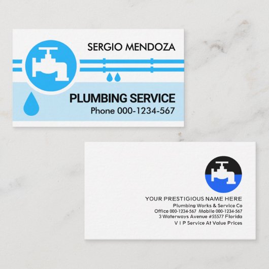 blauwe kraan visitekaartje (Voorkant / Achterkant)