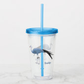 Blauwe kraanvogel cartoon acryl drinkbeker (Voorkant)