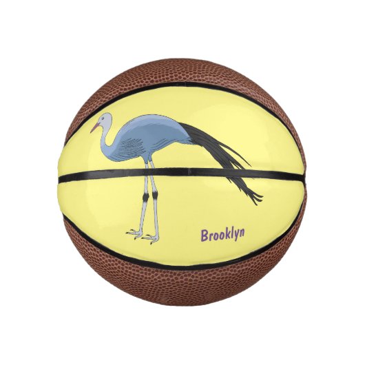 Blauwe kraanvogel cartoon basketbal (Voorkant)