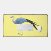 Blauwe kraanvogel cartoon bureaumat (Keyboard & Muis)