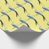 Blauwe kraanvogel cartoon cadeaupapier (Hoek)