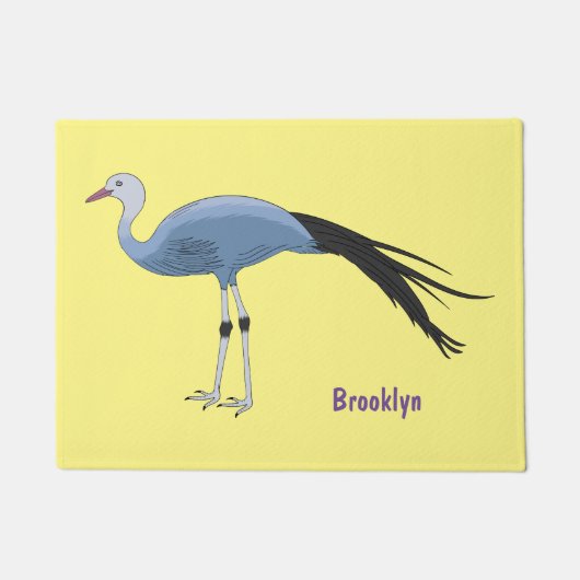 Blauwe kraanvogel cartoon deurmat (Voorkant)