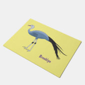 Blauwe kraanvogel cartoon deurmat (Schuin)