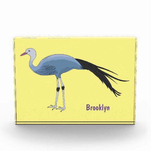 Blauwe kraanvogel cartoon fotoblokken (Voorkant)