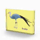 Blauwe kraanvogel cartoon fotoblokken (Rechts)