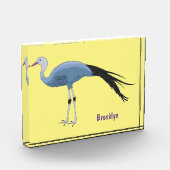 Blauwe kraanvogel cartoon fotoblokken (Links)