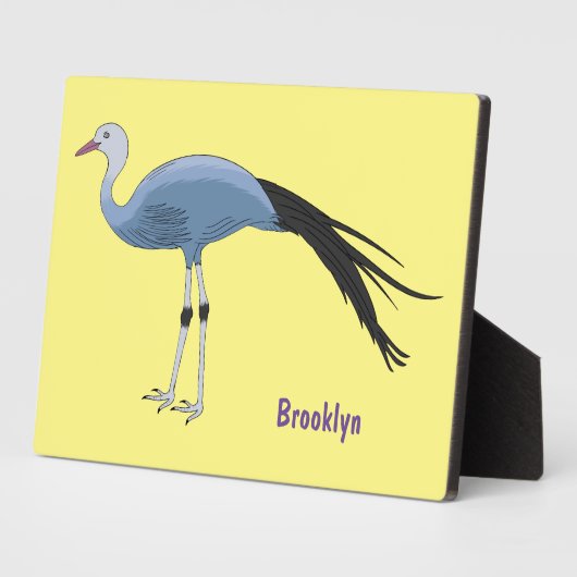 Blauwe kraanvogel cartoon fotoplaat (Zijkant)