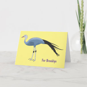 Blauwe kraanvogel cartoon kaart
