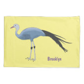 Blauwe kraanvogel cartoon kussensloop (Achterkant)