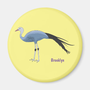 Blauwe kraanvogel cartoon magneet