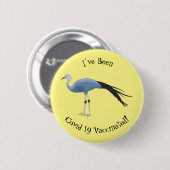 Blauwe kraanvogel cartoon ronde button 5,7 cm (Voorkant /achterkant)