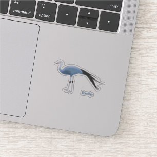 Blauwe kraanvogel cartoon sticker