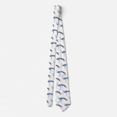 Blauwe kraanvogel cartoon stropdas (Achterkant)