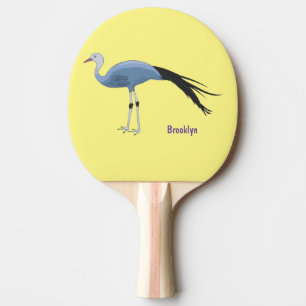 Blauwe kraanvogel cartoon tafeltennisbatje